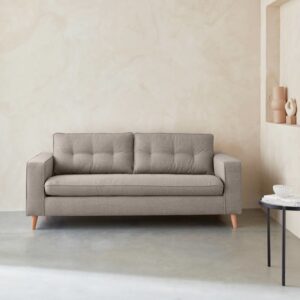 3-Sitzer Schlafsofa beige  Matratze 12cm 198x83x97cm Stoff Beige sweeek Sofas und Sessel Sofas Schlafsofas