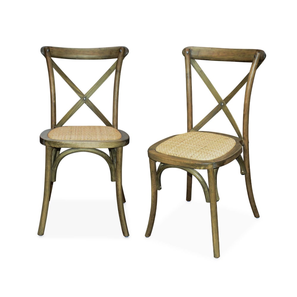 wohnli-moebel-suche-M23014090 Wohnli Möbelsuche - Set von 2 Bistrostühlen aus altbraunem Holz