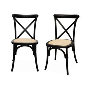 wohnli-moebel-suche-M23014093 Wohnli Möbelsuche - Set von 2 Bistrostühlen aus schwarzem Holz