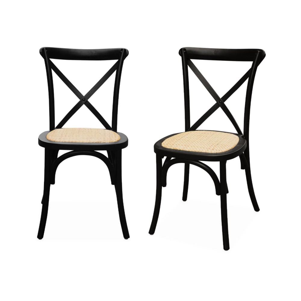 wohnli-moebel-suche-M23014093 Wohnli Möbelsuche - Set von 2 Bistrostühlen aus schwarzem Holz