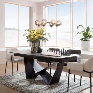 260x76x100cm Keramik Braun Kare Design Möbel Esszimmermöbel Esstische