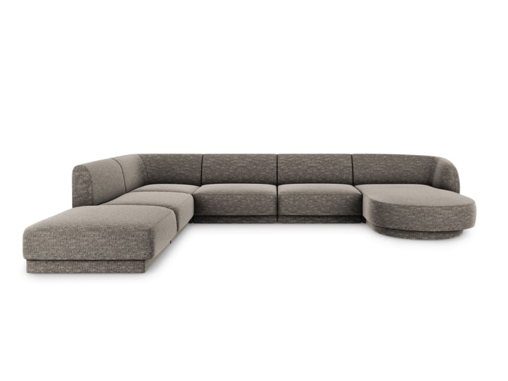 Wohnli Möbelsuche - 6-Sitzer Panorama-Ecksofa links aus Chenille-Stoff