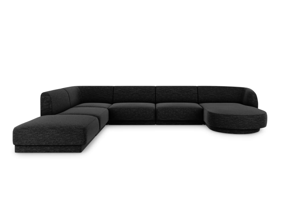 Wohnli Möbelsuche - 6-Sitzer Panorama-Ecksofa links aus Chenille-Stoff
