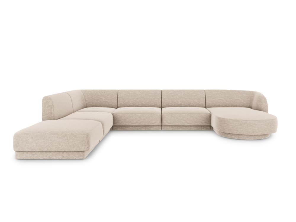 Wohnli Möbelsuche - 6-Sitzer Panorama-Ecksofa links aus Chenille-Stoff