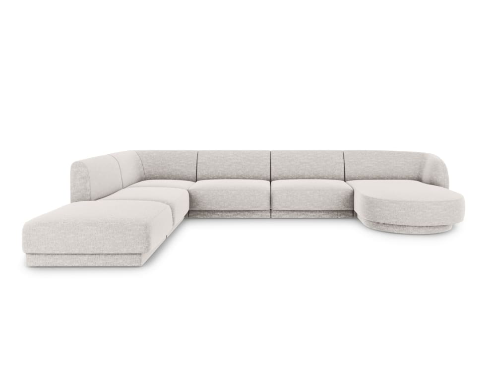 Wohnli Möbelsuche - 6-Sitzer Panorama-Ecksofa links aus Chenille-Stoff