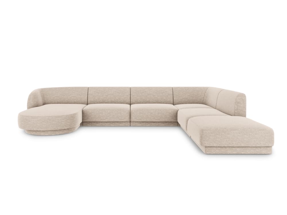 Wohnli Möbelsuche - 6-Sitzer Panorama-Ecksofa rechts aus Chenille-Stoff