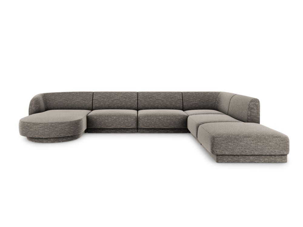 Wohnli Möbelsuche - 6-Sitzer Panorama-Ecksofa rechts aus Chenille-Stoff