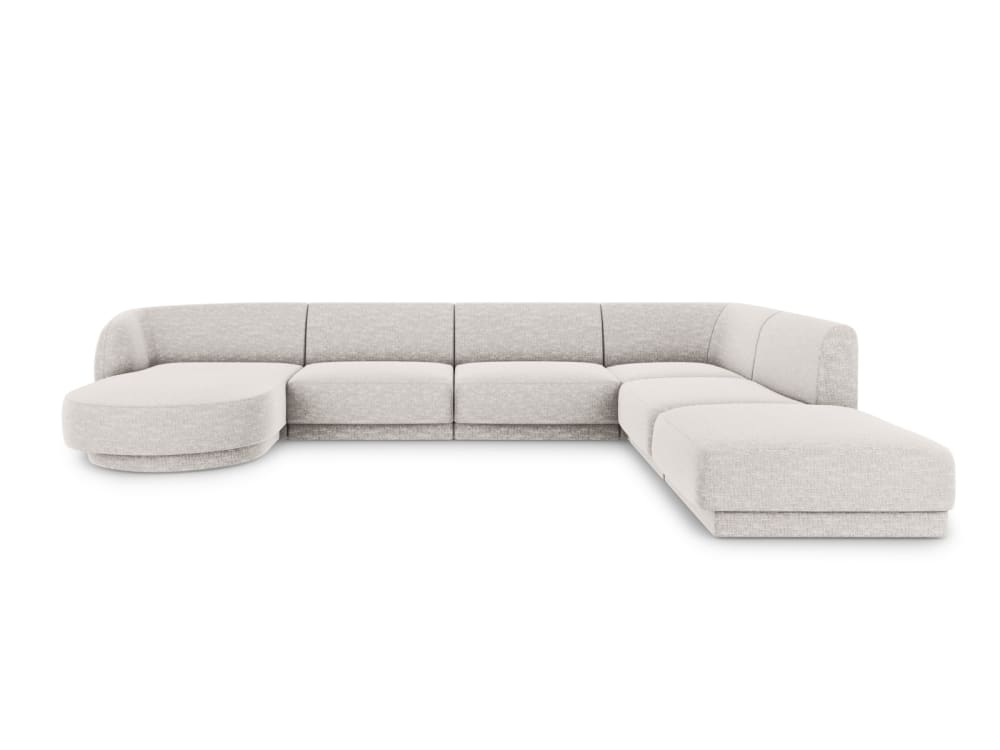 Wohnli Möbelsuche - 6-Sitzer Panorama-Ecksofa rechts aus Chenille-Stoff