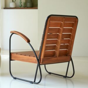 Sessel aus massivem Akazienholz 64x77x72cm Holz Beige Tikamoon Sofas und Sessel Sessel, Poufs und Fußbänke Sessel