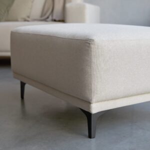 Fußhocker mit ecrufarbenem Stoffbezug 91x45x64cm Stoff Beige Tikamoon Sofas und Sessel Sofas Recamieren