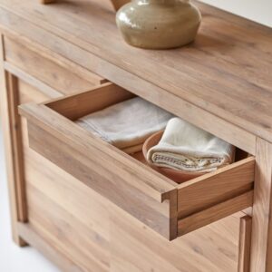 wohnli-moebel-suche-M23014974-1 Anrichte aus massivem Eichenholz 120 cm 120x85x45cm Holz Beige Tikamoon Möbel Esszimmermöbel Sideboards, Highboards & niedrige Anrichten