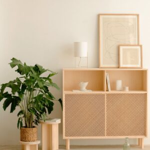 Hohes Sideboard aus natürlichem Massivholz 120 cm Unlackiert 120x113x35cm Holz Braun Naan Furniture Möbel Esszimmermöbel Sideboards, Highboards & niedrige Anrichten