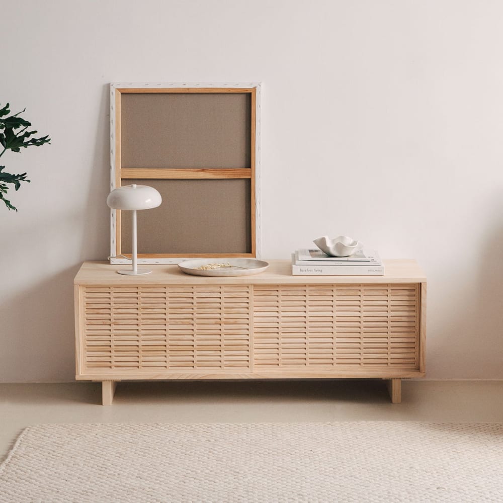 natürlichem Kiefernholz 120 cm Unlackiert