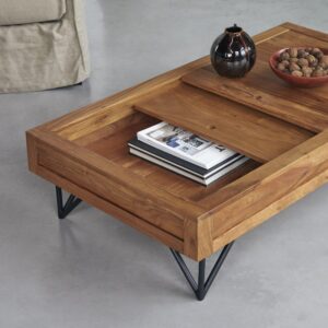 wohnli-moebel-suche-M23017564-1 Couchtisch mit Stauraum aus massivem Akazienholz 120x30x68cm Holz Braun Tikamoon Möbel Wohnzimmermöbel Couchtische