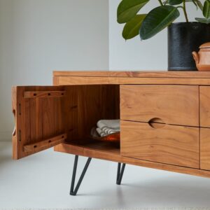 TV-Schrank aus massiver Akazie 180 cm 180x62x45cm Holz Braun Tikamoon Möbel Wohnzimmermöbel TV-Möbel