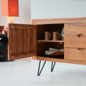 Buffet aus massiver Akazie 150 cm 150x77x45cm Holz Braun Tikamoon Möbel Esszimmermöbel Sideboards, Highboards & niedrige Anrichten