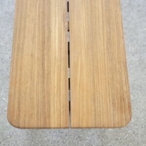 Bank aus Teak massiv und Aluminium 220x45x42cm Holz Braun Tikamoon Möbel Esszimmermöbel Sitzbank und Holzbank