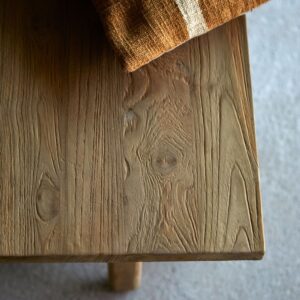 Bank aus massivem Recycling-Teak 170x45x35cm Holz Braun Tikamoon Möbel Esszimmermöbel Sitzbank und Holzbank