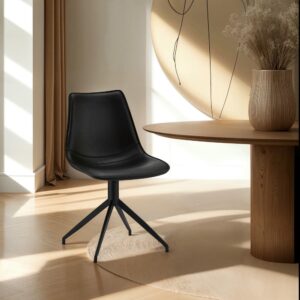 57x85x48cm PVC und Synthetik Schwarz Furnhouse Möbel Esszimmermöbel Stühle