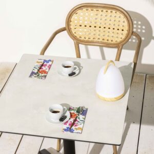 wohnli-moebel-suche-M23021351-1 Gartentischplatte aus HPL Hellgrauer Beton 70x1x70cm Metall Grau Oviala Möbel Esszimmermöbel Esstische