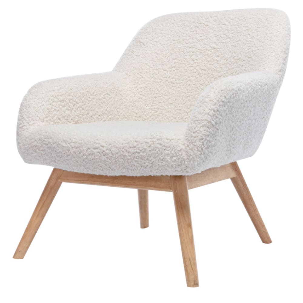 wohnli-moebel-suche-M23023154 Wohnli Möbelsuche - Sessel aus Naturholz und naturfarbenem Bouclé-Stoff
