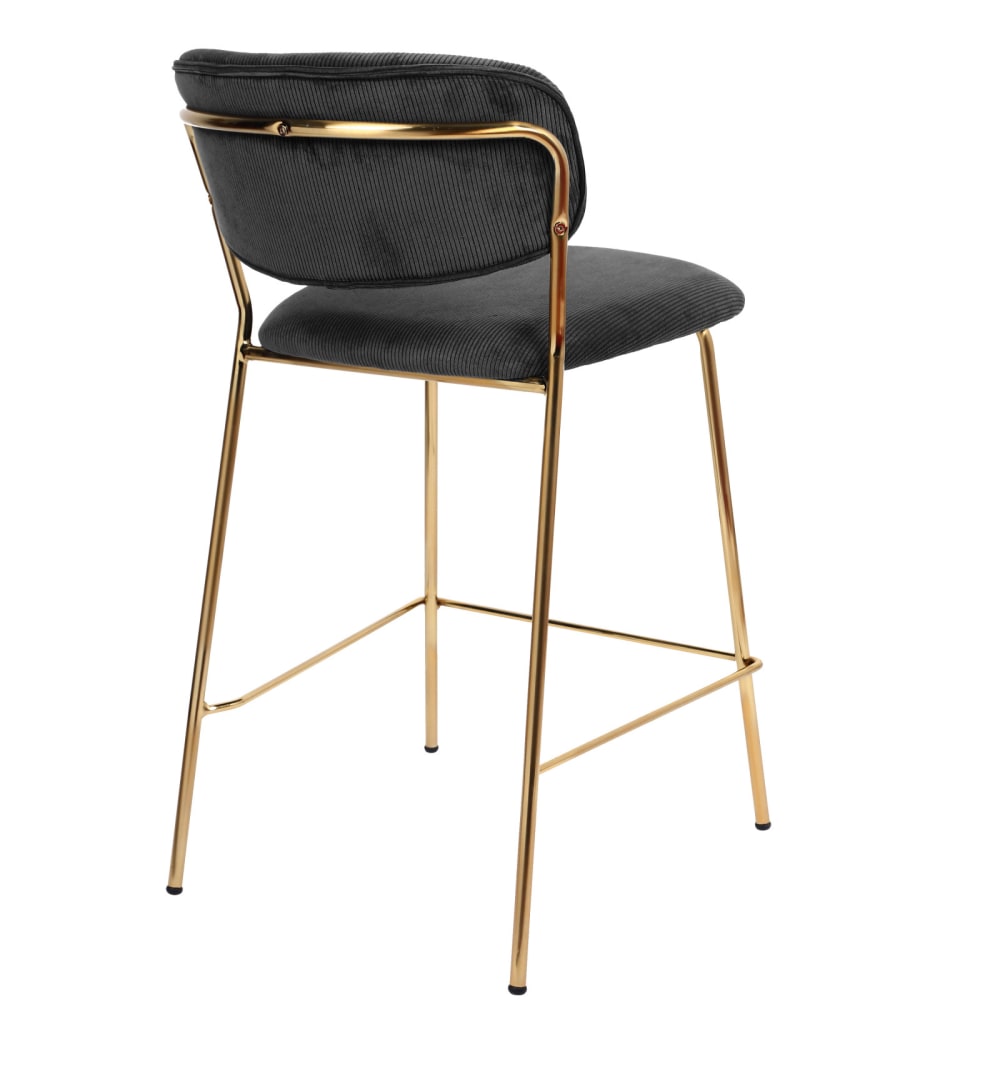 55x88x46cm Stoff Schwarz Moloo Möbel Esszimmermöbel Barhocker