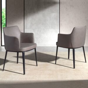 Esszimmerstuhl aus Stoff mit Armlehnen 62x80x56cm Stoff Taupe Angel Cerda Möbel Esszimmermöbel Stühle