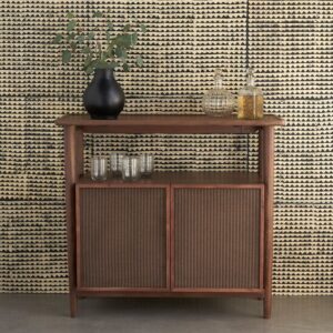 nussbaumfarben gebeizt und Tatami-Muste