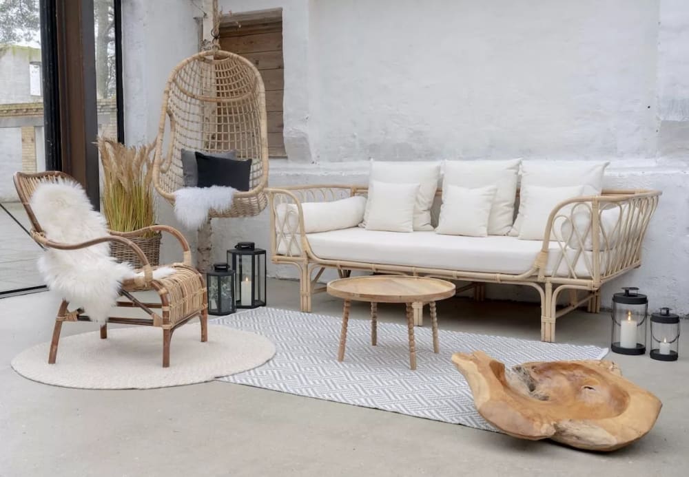 Runder Couchtisch aus Mangoholz mit elegantem Gestell 60x35x0cm Holz Braun House Nordic Möbel Wohnzimmermöbel Couchtische