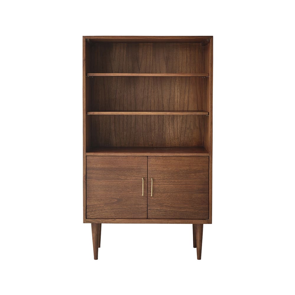 wohnli-moebel-suche-M23027005 Wohnli Möbelsuche - Bücherregal aus massivem Mindi in Walnuss-Finish 85 cm