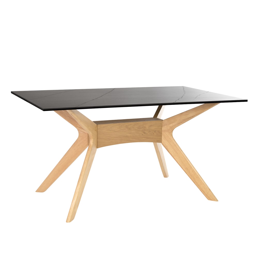 wohnli-moebel-suche-M23030556 Wohnli Möbelsuche - Tisch 140 mit schwarzer Porzellanplatte und Beinen aus Eichenholz