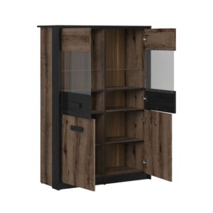 100x145x41cm Spanplatte Braun Petits meubles Möbel Esszimmermöbel Geschirrschränke