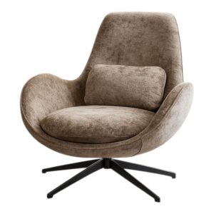 Wohnli Möbelsuche - Drehbarer Sessel aus Samt in Braun
