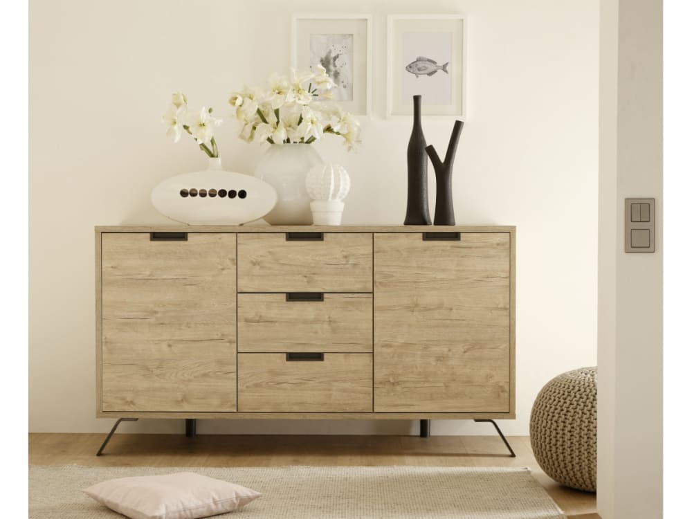 156x50x86cm Spanplatte Braun Bobochic Möbel Esszimmermöbel Geschirrschränke