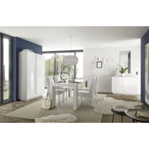 wohnli-moebel-suche-M23032674-1 Sideboard mit 2 Türen L120 cm - Weiß 120x90x44cm Spanplatte Weiß Calicosy Möbel Esszimmermöbel Sideboards, Highboards & niedrige Anrichten