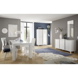 Anrichte mit 3 Türen L156 cm - Weiß 156x84x40cm Spanplatte Weiß Calicosy Möbel Esszimmermöbel Sideboards, Highboards & niedrige Anrichten