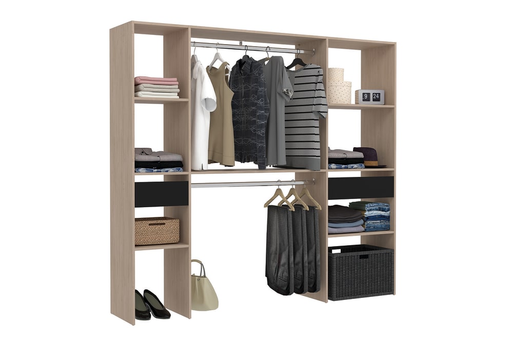 6 Regalen und 2 Schubladen