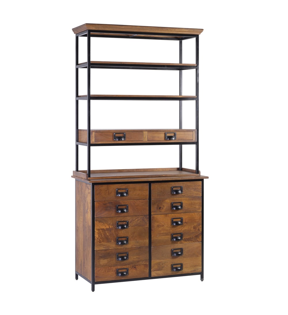 wohnli-moebel-suche-M23035436 Wohnli Möbelsuche - Bücherregal aus Mangoholz und Metall