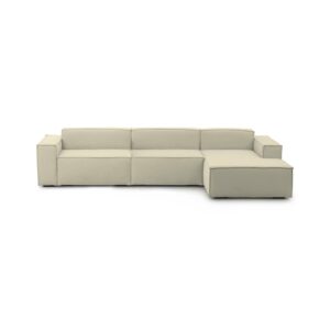 Wohnli Möbelsuche - Festes Sofa mit Halbinsel aus beigem Stoff