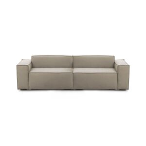 Wohnli Möbelsuche - Festes 3-Sitzer-Sofa aus taubengrauem Stoff