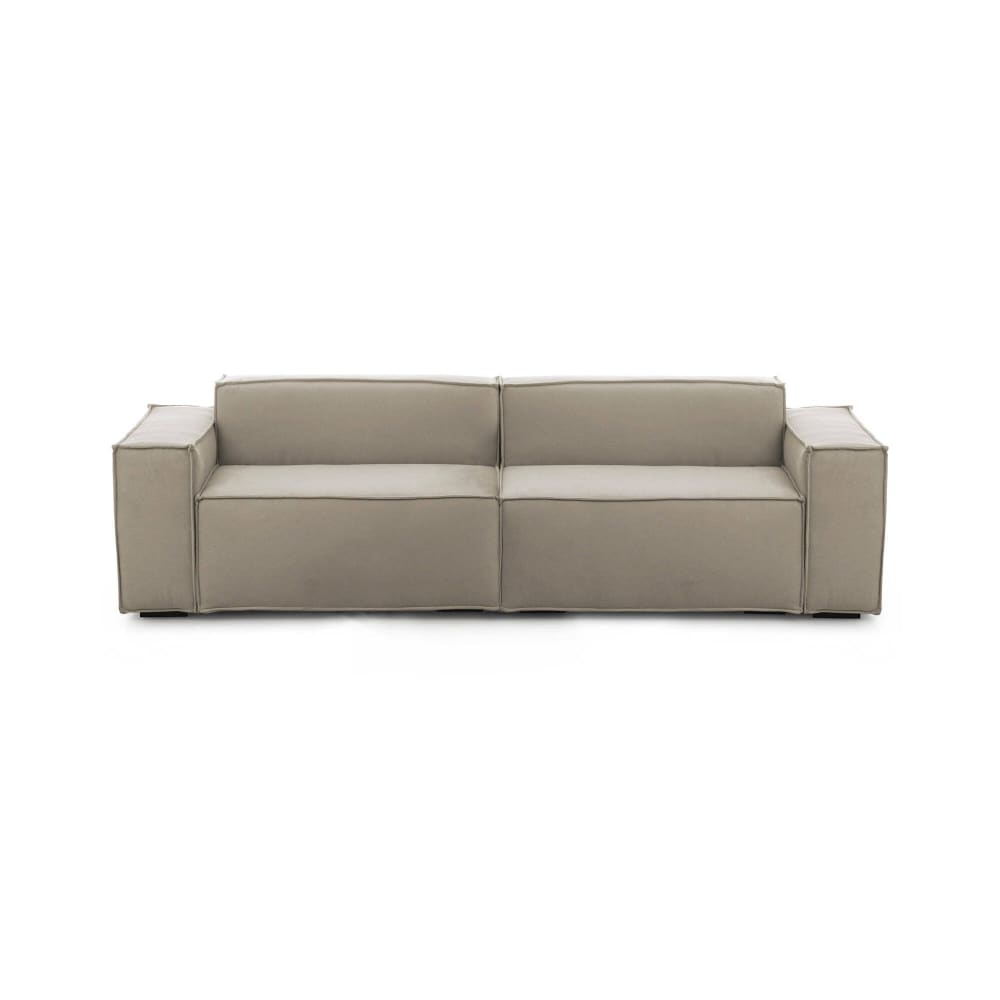 Wohnli Möbelsuche - Festes 3-Sitzer-Sofa aus taubengrauem Stoff