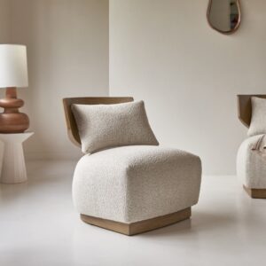 64x74x80cm Holz Beige Tikamoon Sofas und Sessel Sessel, Poufs und Fußbänke Sessel