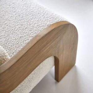 Sessel aus massivem Mindiholz und ecrufarbenem Stoff 72x64x81cm Holz Beige Tikamoon Sofas und Sessel Sessel, Poufs und Fußbänke Sessel