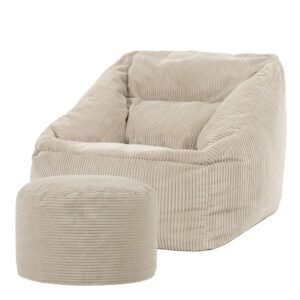 Wohnli Möbelsuche - Sitzsack-Sessel + Fußhocker aus Cord