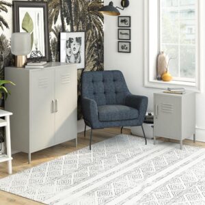 Schrank mit 1 Tür aus Metall in Taupe 40x101x80cm Metall Taupe Dorel Home Möbel Schlafzimmermöbel Schränke