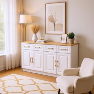 140x75x40cm Spanplatte Weiß Urban Meuble Möbel Wohnzimmermöbel Konsolentische