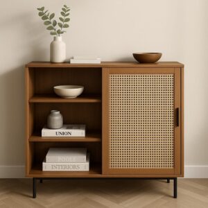 Mueble de almacenamiento de entrada de madera con estantes 100x90x37cm Spanplatte Braun Urban Meuble Möbel Flurmöbel Dielenbänke