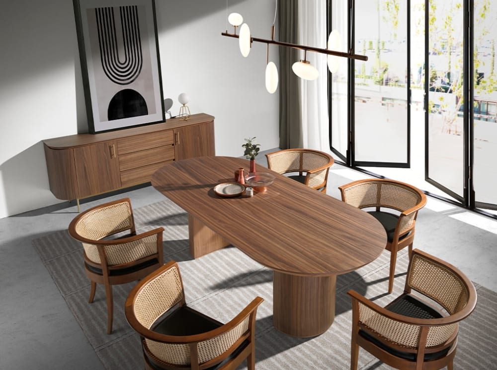 wohnli-moebel-suche-M23047061-1 Esstisch Walnuss furniertes Holz 105x75x240cm Holz Braun Angel Cerda Möbel Esszimmermöbel Esstische