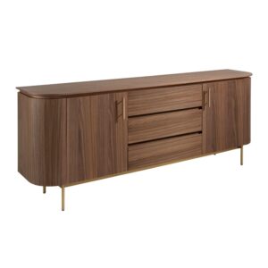 Wohnli Möbelsuche - Sideboard aus Walnuss und goldenem Stahl