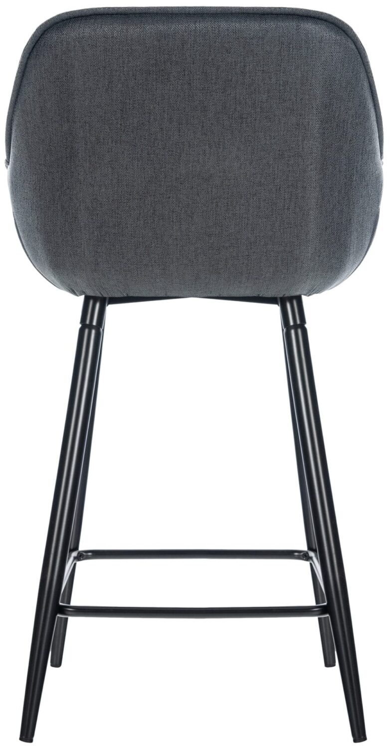 2er set Barhocker mit Metall-Gestell Stoff dunkelgrau 58x94x54cm Stoff Grau CLP Möbel Esszimmermöbel Barhocker
